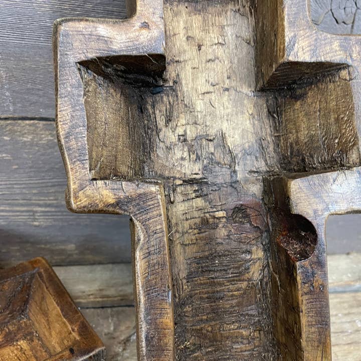 My Amigos Imports - Wholesale Decorative Plate/Dish/Bowl - NFC Small Cross-WH5--6 x12 inches-Small Cross-NFC-Waxed-$8