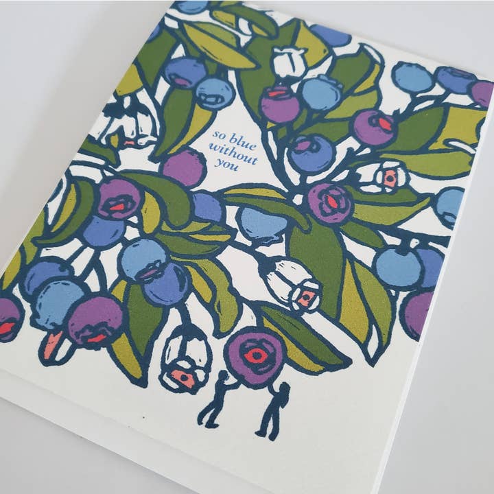 Så blå uden dig Venskab Tænker på dig lykønskningskort for engroshandel hos Little Green