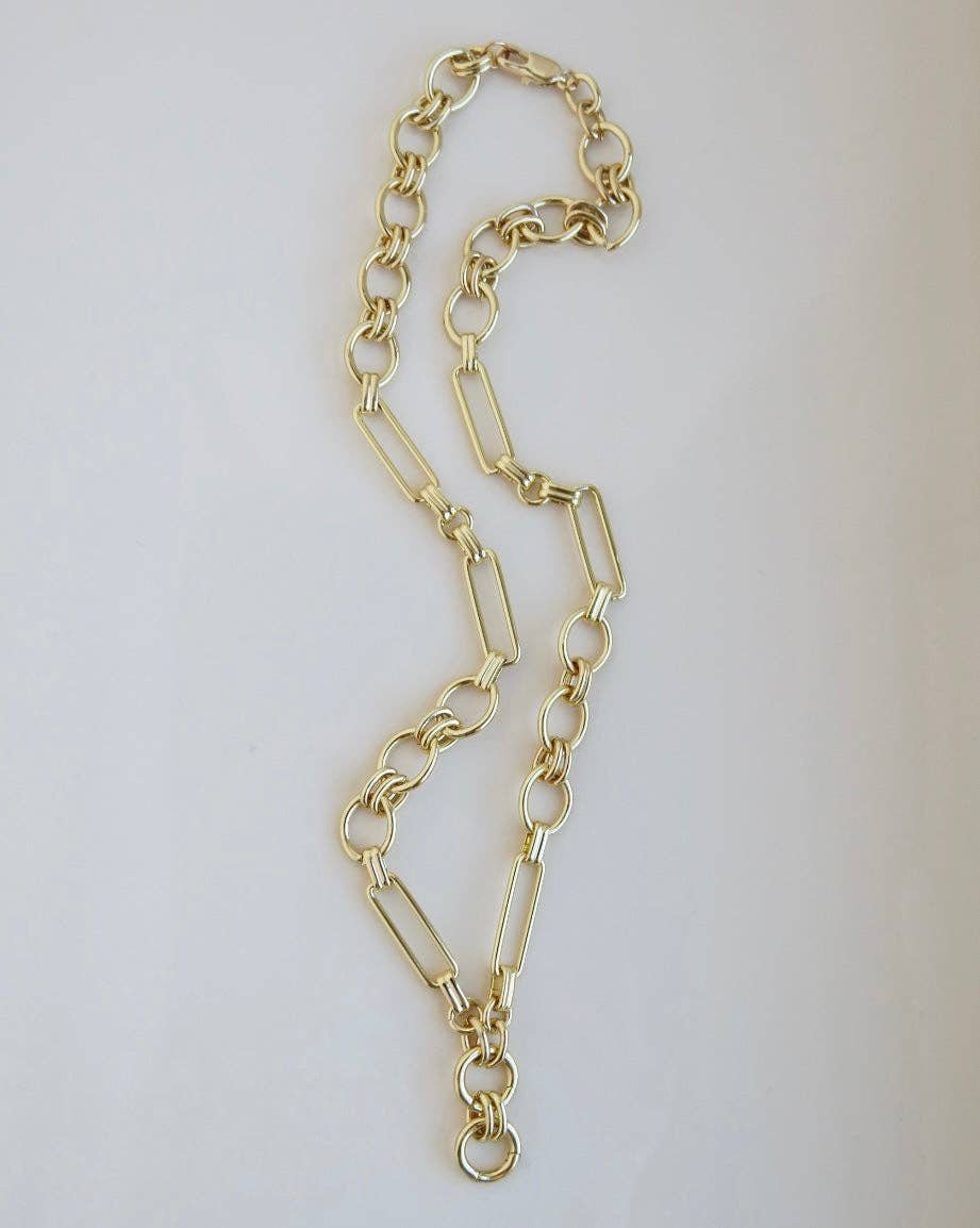 Boutique Suarez Co. - Wholesale Link & Chain Necklace - Louvre Extension Link Charm Holder Necklace - Clicker Clasp - add charms10