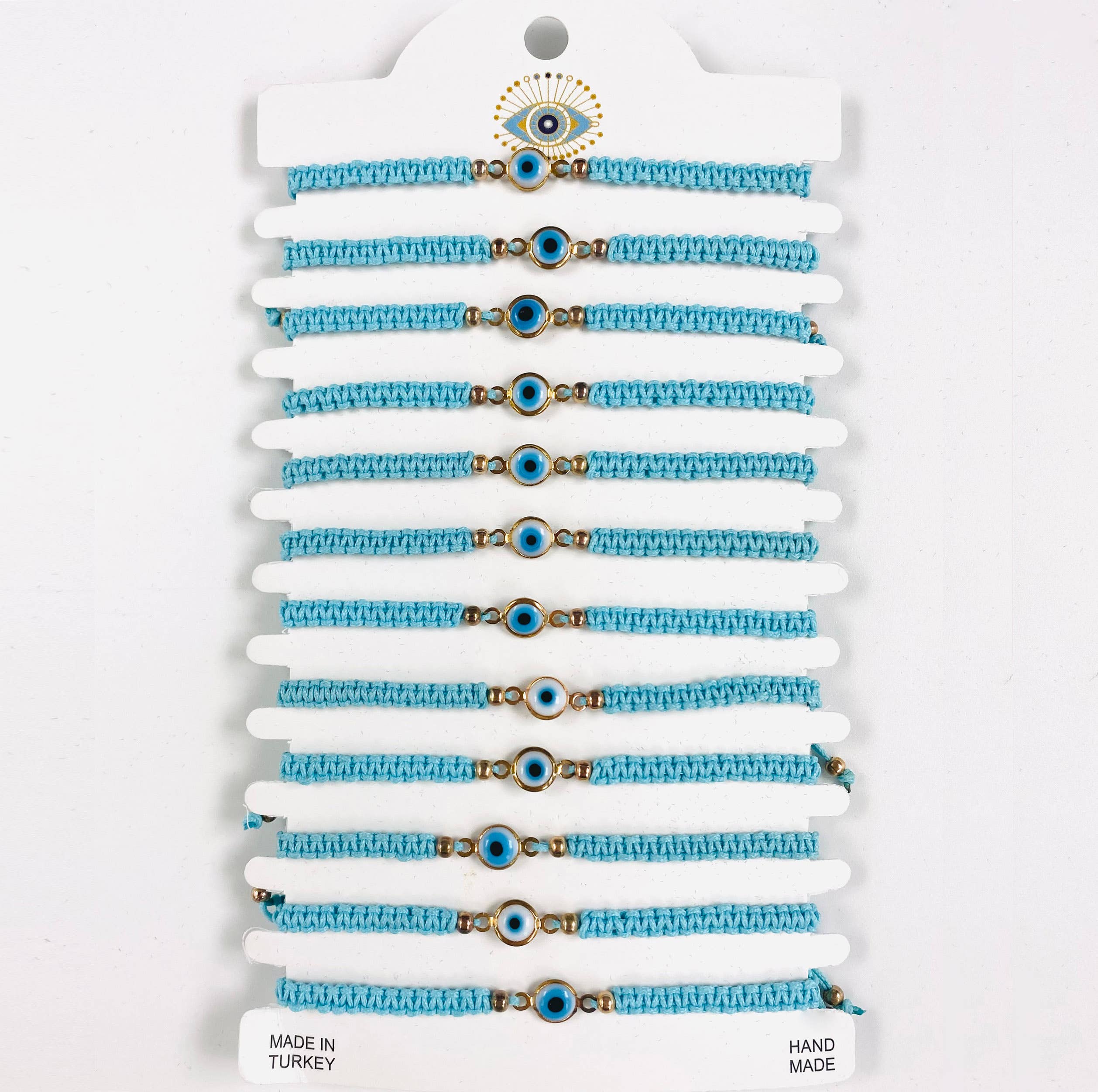 Loli - Wholesale Jewelry Set - White Stone Copper Evileye Rope Bracelet Set0
