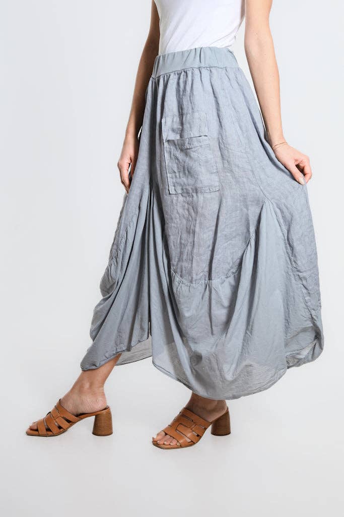 TINA Stephens Italy/Tees By Tina - Wholesale Skirt - Women's - Brenna Cotton/Linen Bunched Pocket Skirt (SL102W)10