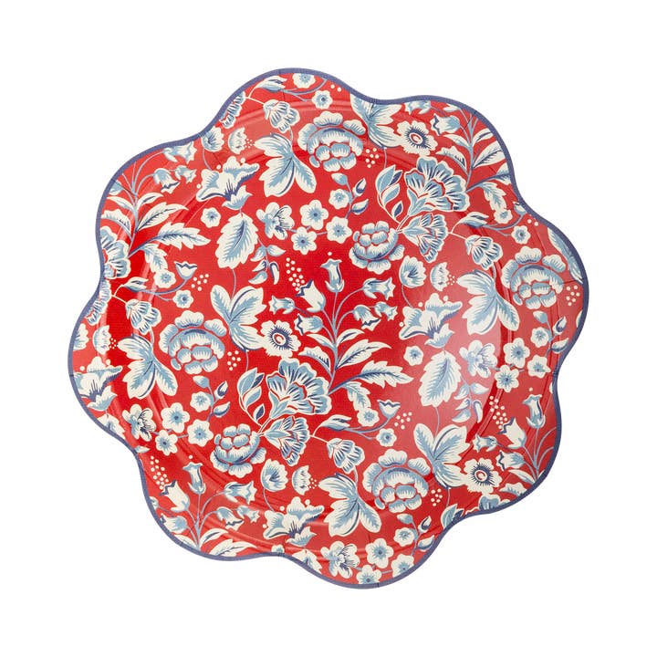 My Mind’s Eye - Wholesale Disposable Plate - HAM1042 - Hamptons Floral Wave Paper Plate