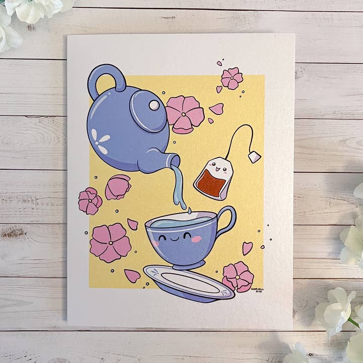 Biglietto di auguri Tea Party con busta per la vendita all'ingrosso da parte di Geekly Whimsical