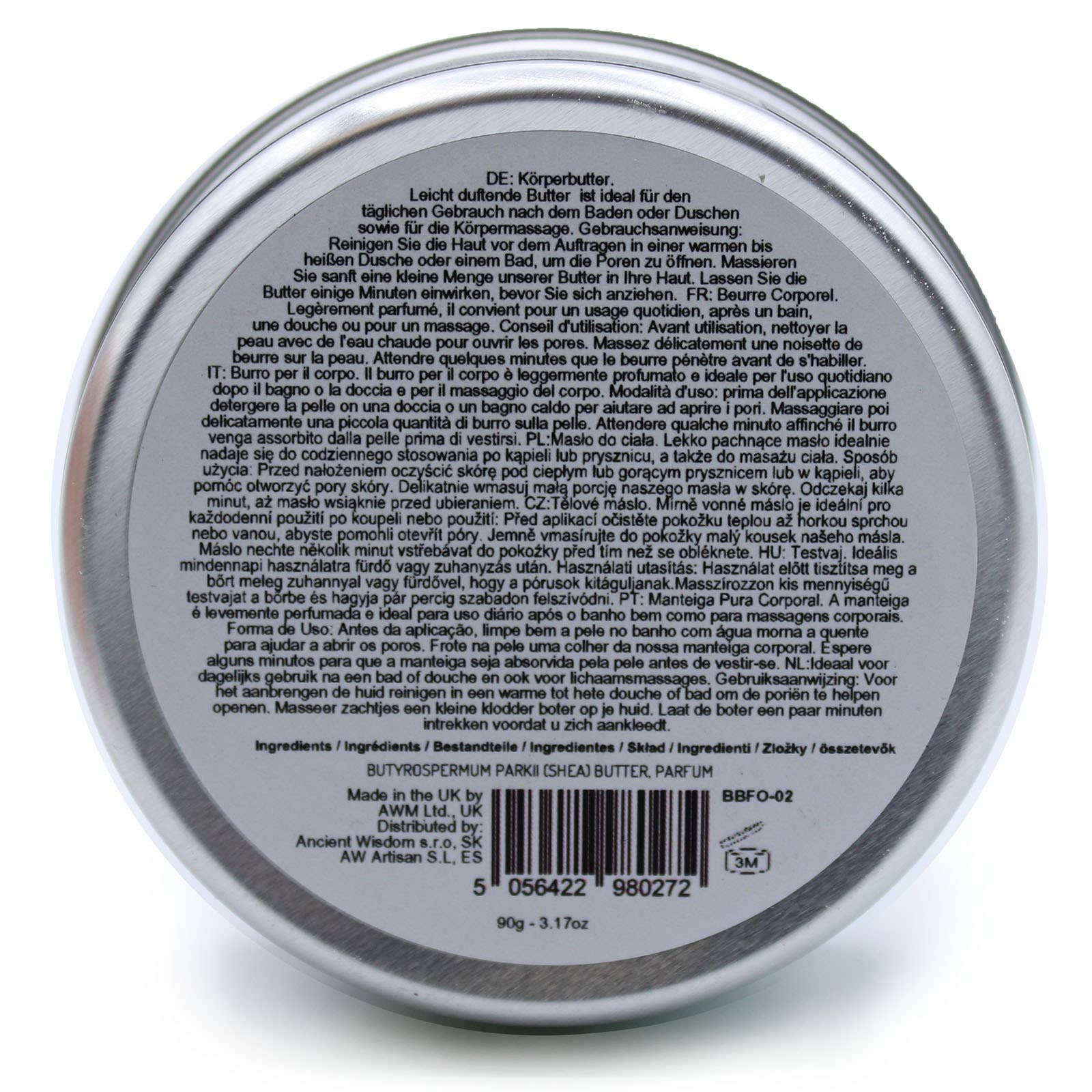 Ancient Wisdom – wholesale Body balm/butter – Scented Shea Body Butter 90g - Crazy Mango1