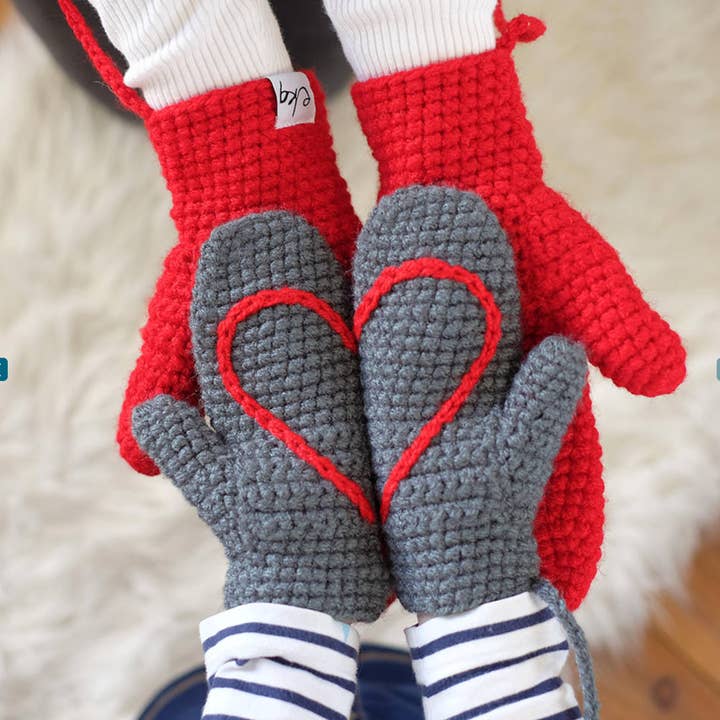 Guanti a cuore nascosti fatti a mano per bambini per la vendita all'ingrosso da parte di EKA