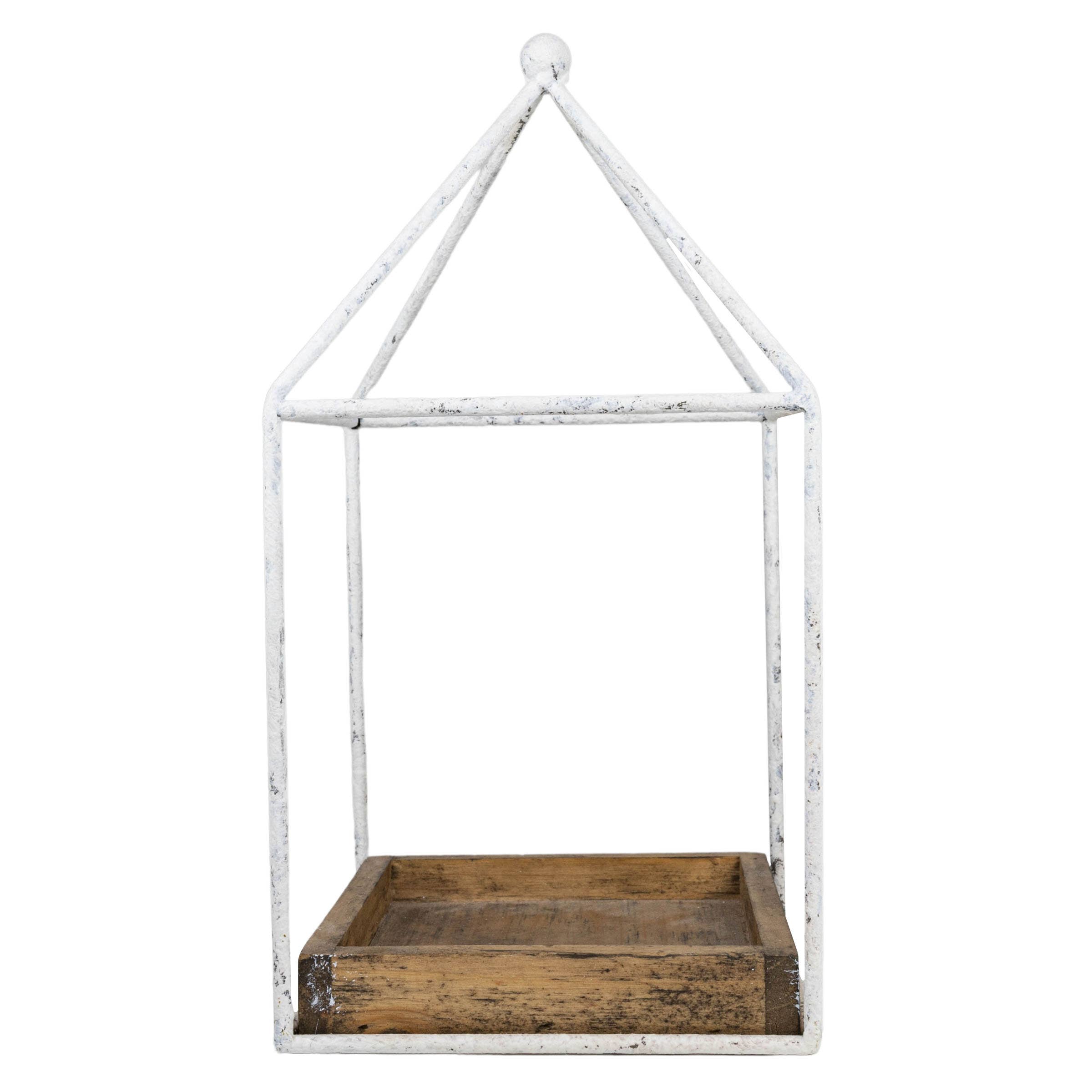 Foreside Home & Garden - Wholesale Decorative Tray - SALE - Belle Platform Tray White Metal & Wood1