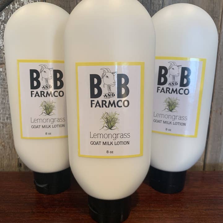 Lemongrass Goat Milk Lotion - 8 oz for wholesale by B and B Farmco