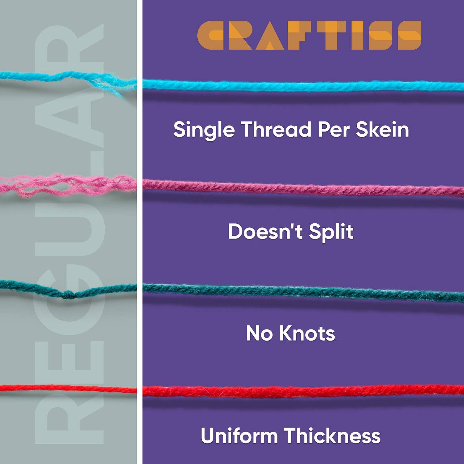 CRAFTISS LLC - Wholesale Yarn - 30x20g Acrylic Yarn Skeins Set - Bulk Yarn Kit - 1300 Yards2