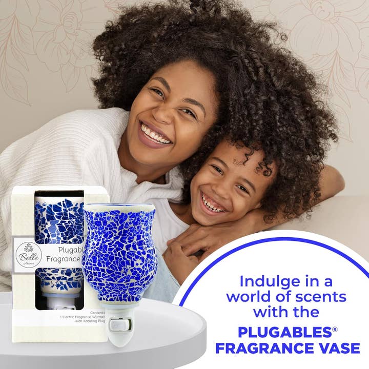 Belle Aroma® - Wholesale Wax Warmer - Plugables® Fragrance Vase - Blue Mosaic Wax Warmer6