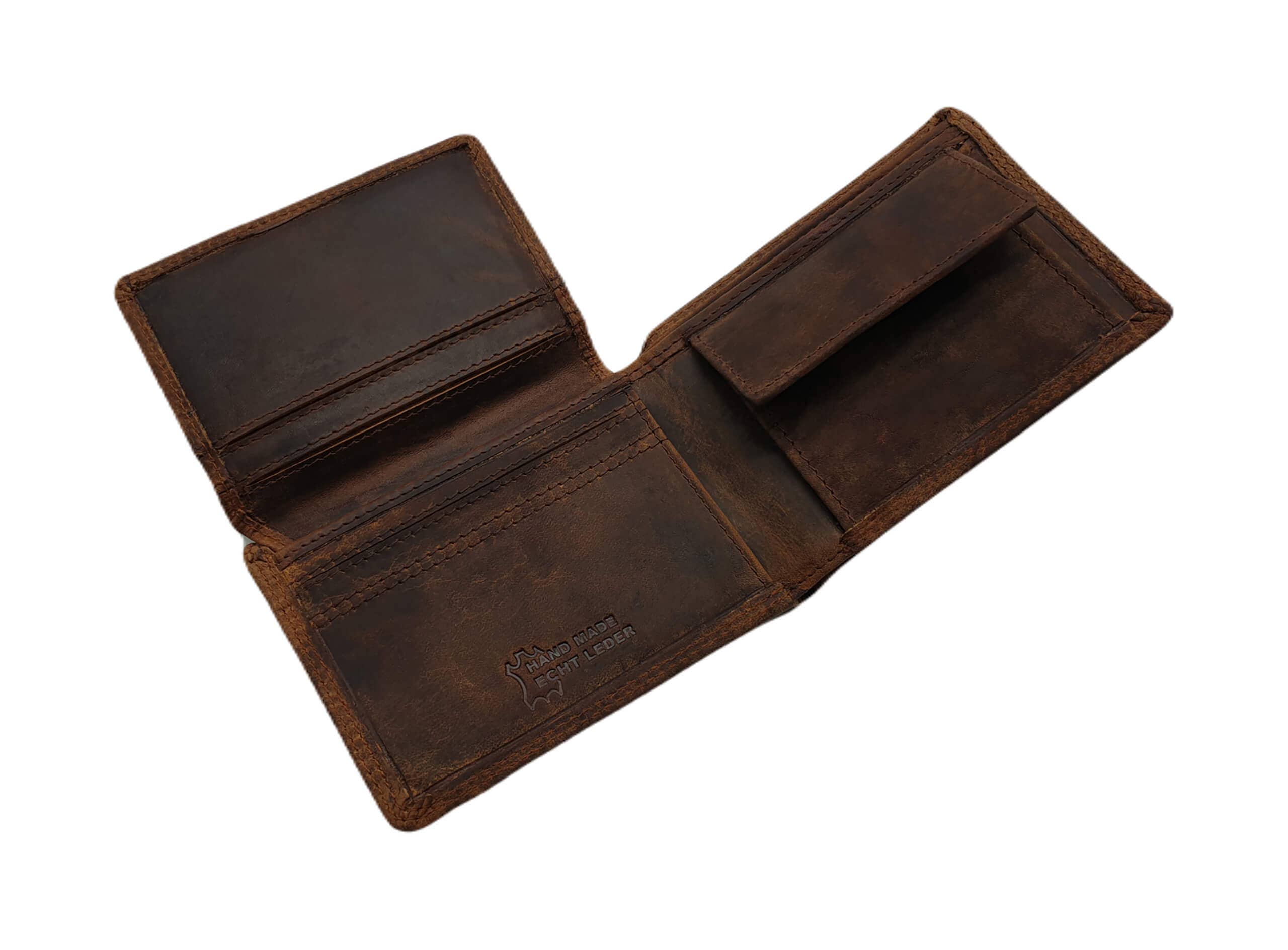 Greenwood - Vendita all'ingrosso Portafoglio - Unisex - Portafoglio piccolo in pelle con protezione RFID, tasche per carte e monete Silas17