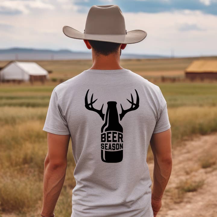 Beer Season Antlers Tee for wholesale by Redneck Roads Apparel