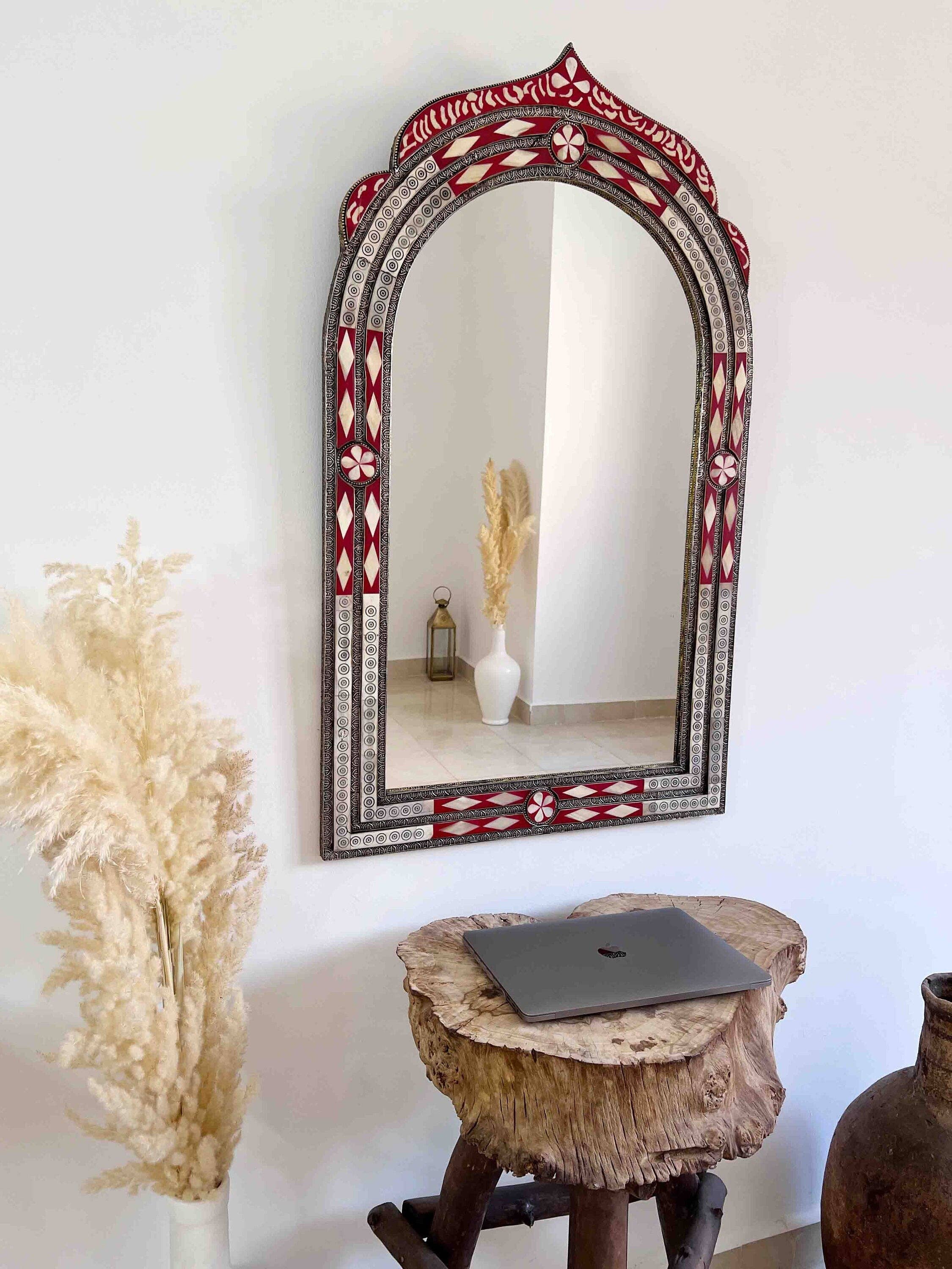 Palmeraies - Wholesale Wall Mirror - Vintage Moroccan Mirror - Arch Bone Inlay Wall Mirror6