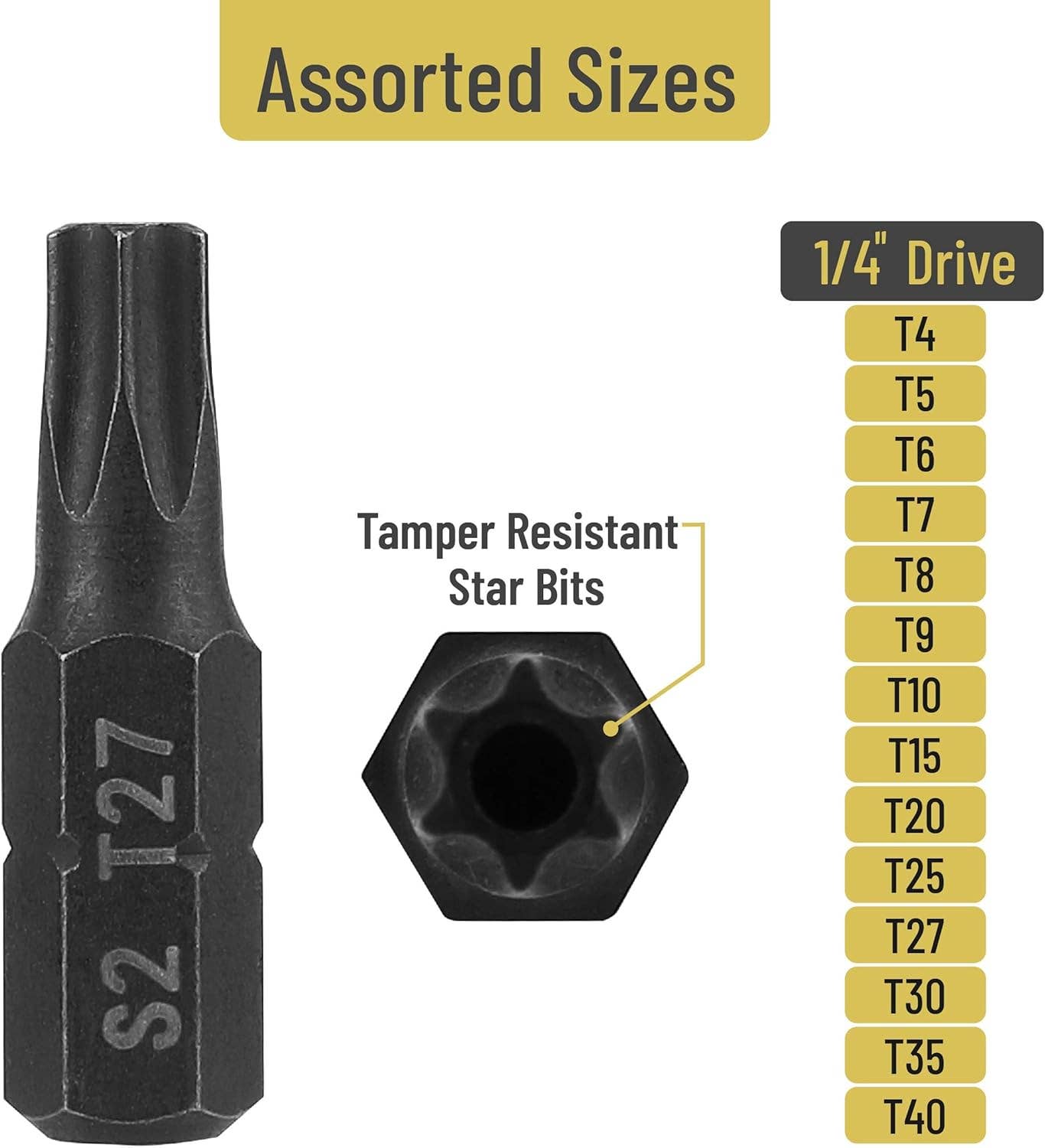 Bates Choice – wholesale Tool set – Bates- Torx Bit Set, 15 Pieces Set, T4-T402