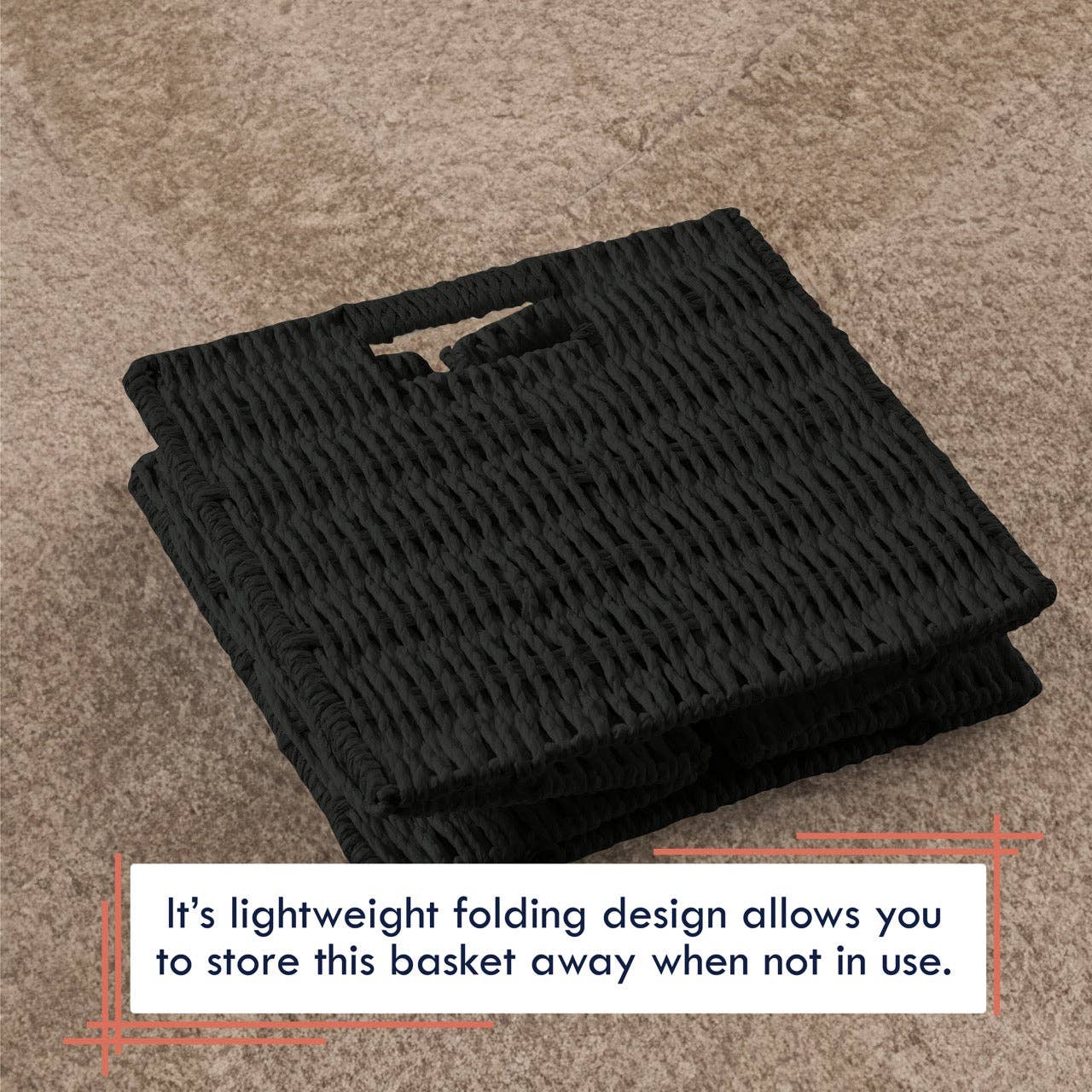 Ornavo Home - Wholesale Storage Bin - Foldable Paper Wicker Storage Shelf Basket Bin with Handles5