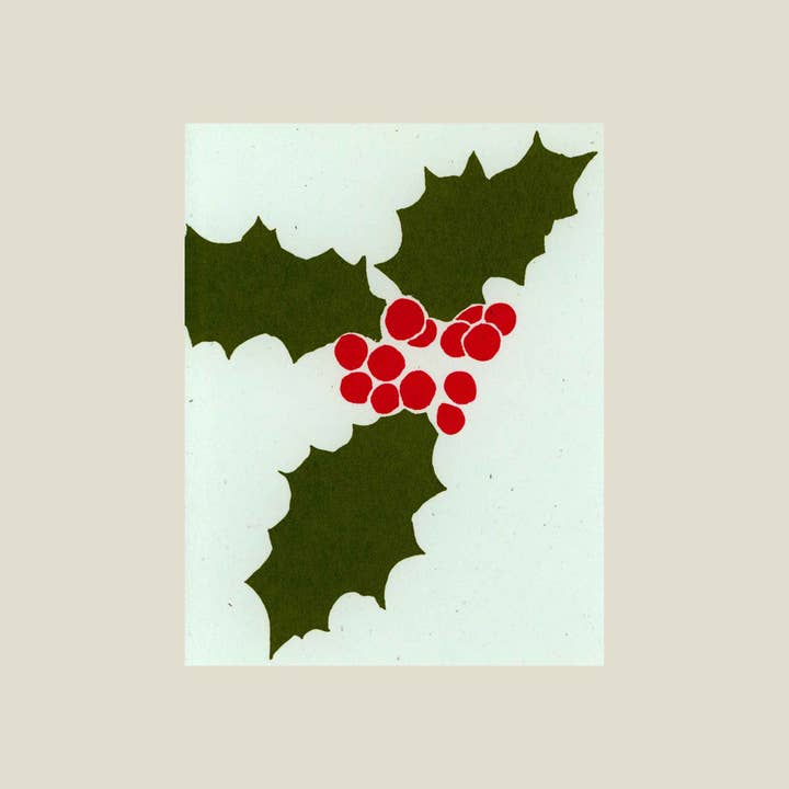 Holly Card for wholesale by Kinaloon