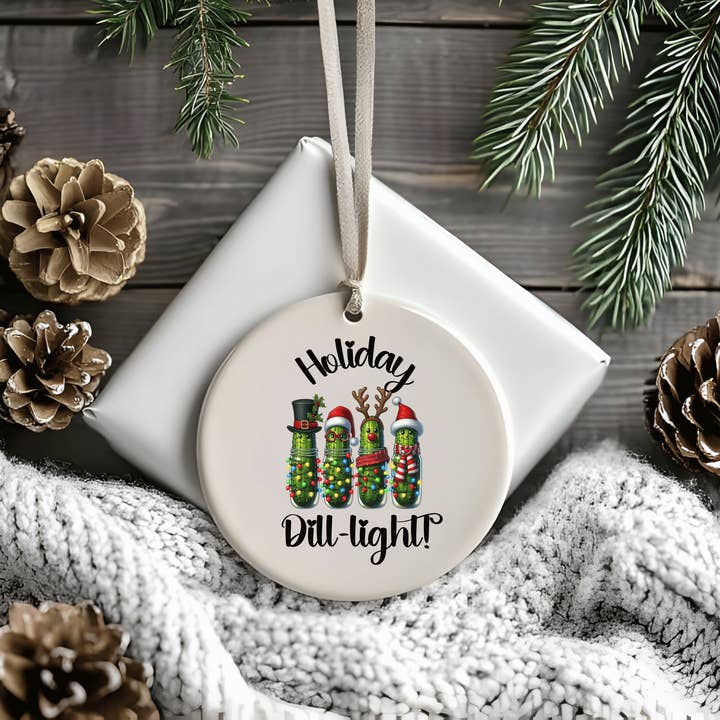 Holiday Dill-Light Ceramic Ornament for wholesale by JAC Wholesale