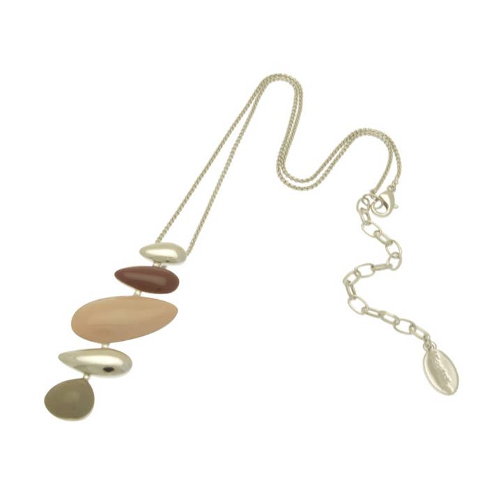 Rød stablet stenhalskæde for engroshandel hos Miss Milly Limited