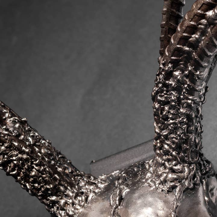 Metal Relic - Wholesale Wall Accent - "The End" 8 Point Deer Buck Skull Wall Sculpture5