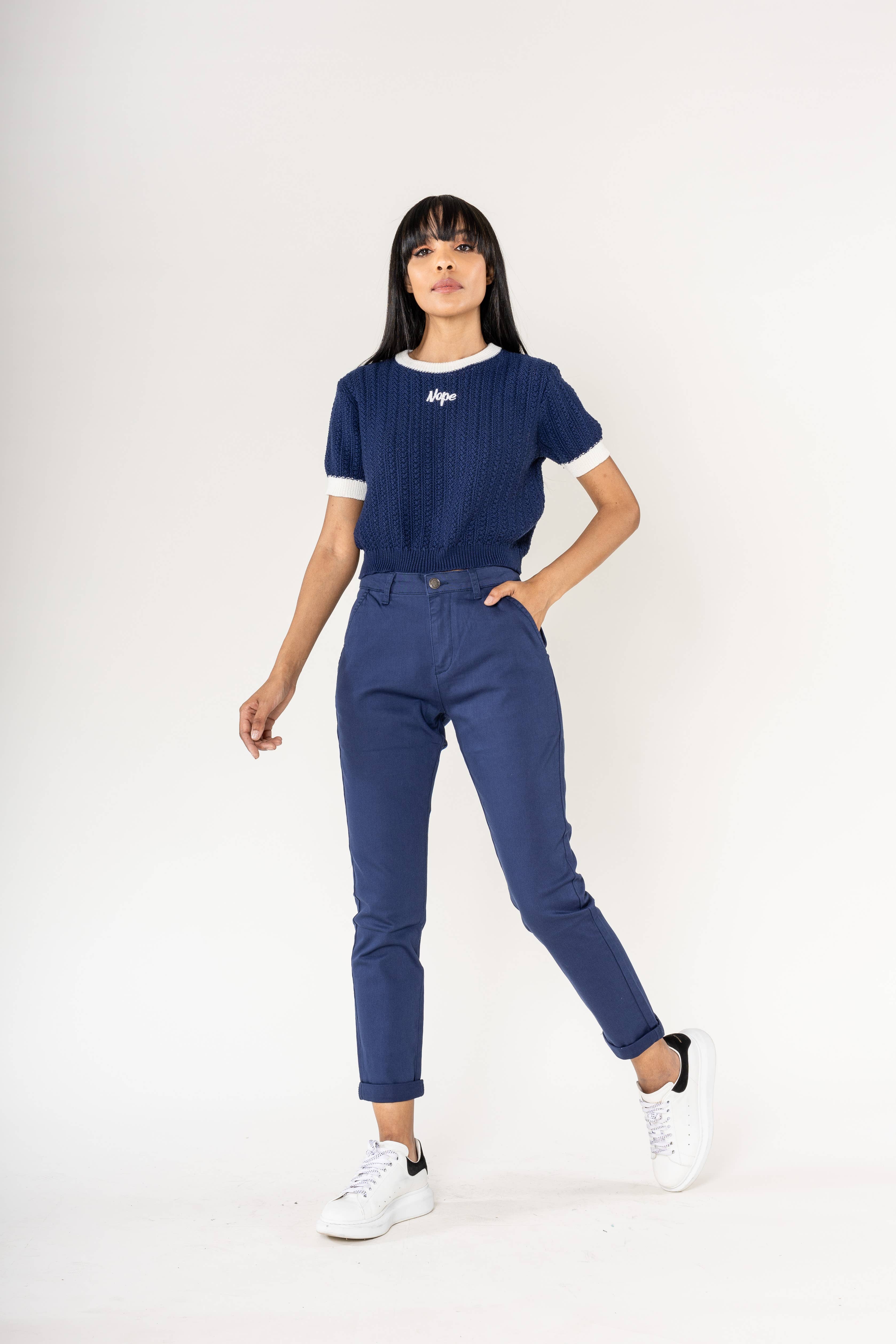 Nina Carter - Vente Pantalon – femme - Pantalon chino stretch taille haute confort Nina Carter J2508