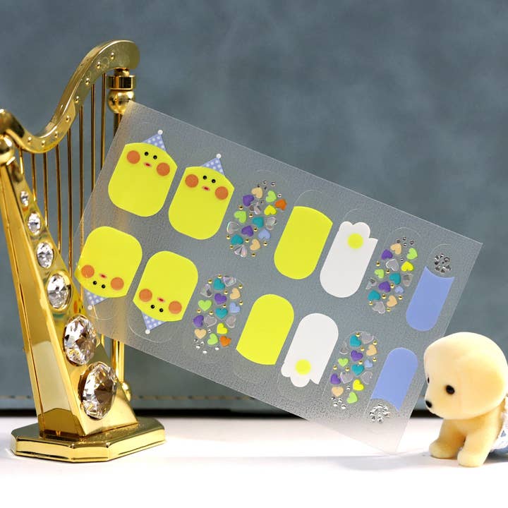 ClebleNails – Großhandel Nailart/Nagelsticker – Nette Cartoon-Nagelwickel/Gelbe Ente DuduDuck Nagellackstreifen/3D-Tier-Nagel-Aufkleber/ Kinder-Nagelwickel/Bunte Kawaii-Nagelwickel