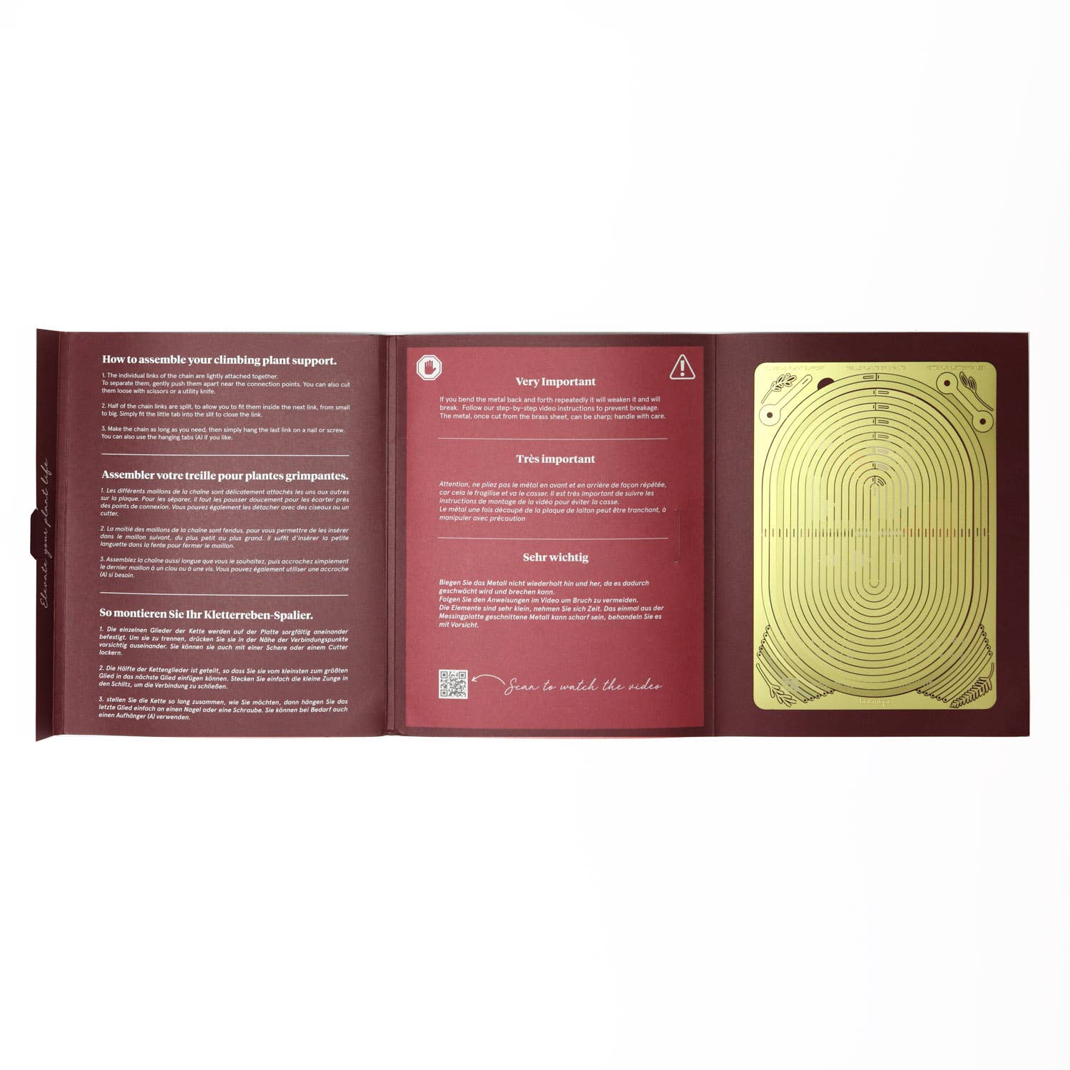 Botanopia - gifts , decor and cards for plant lovers - Wholesale Trellis - Gold Brass Chain - Plant Support for climbing plants18