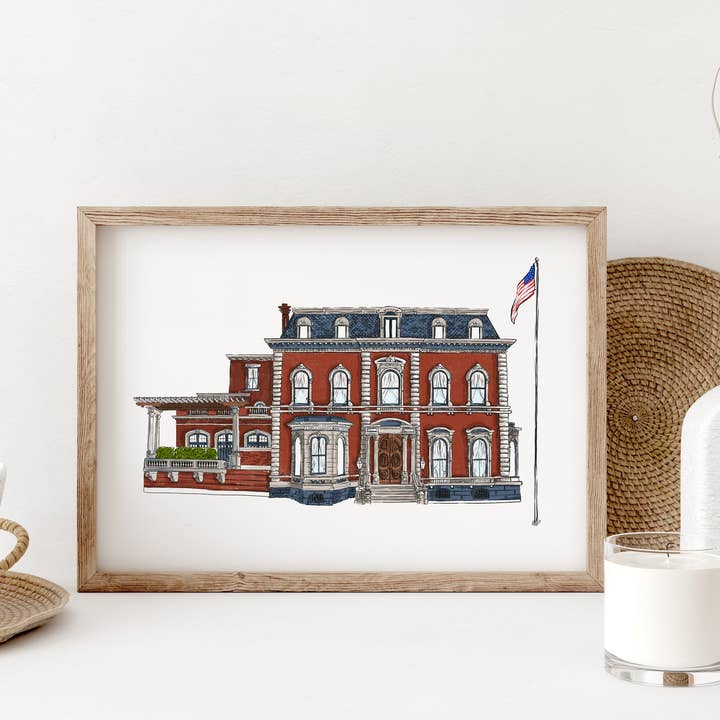 Columbus Club art print for wholesale by Atelier Nazli Brush