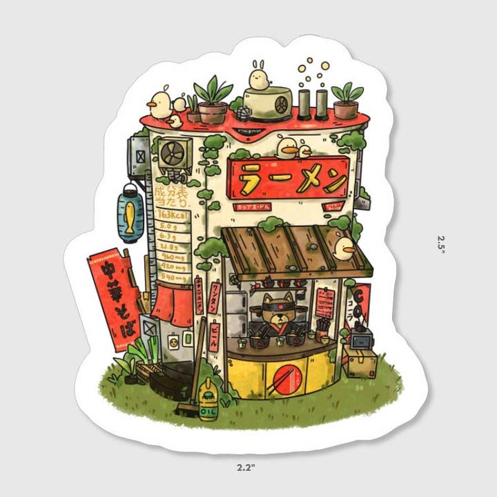 Becher-Ramen-Stand Vinyl-Aufkleber für den Großhandel von sushiboiiiyy