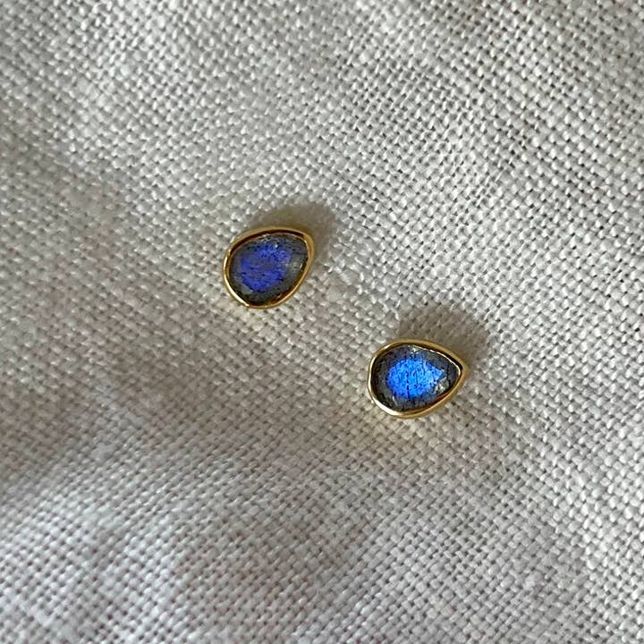 Joy Studs | Labradorite & Gold for wholesale by Naked Sage