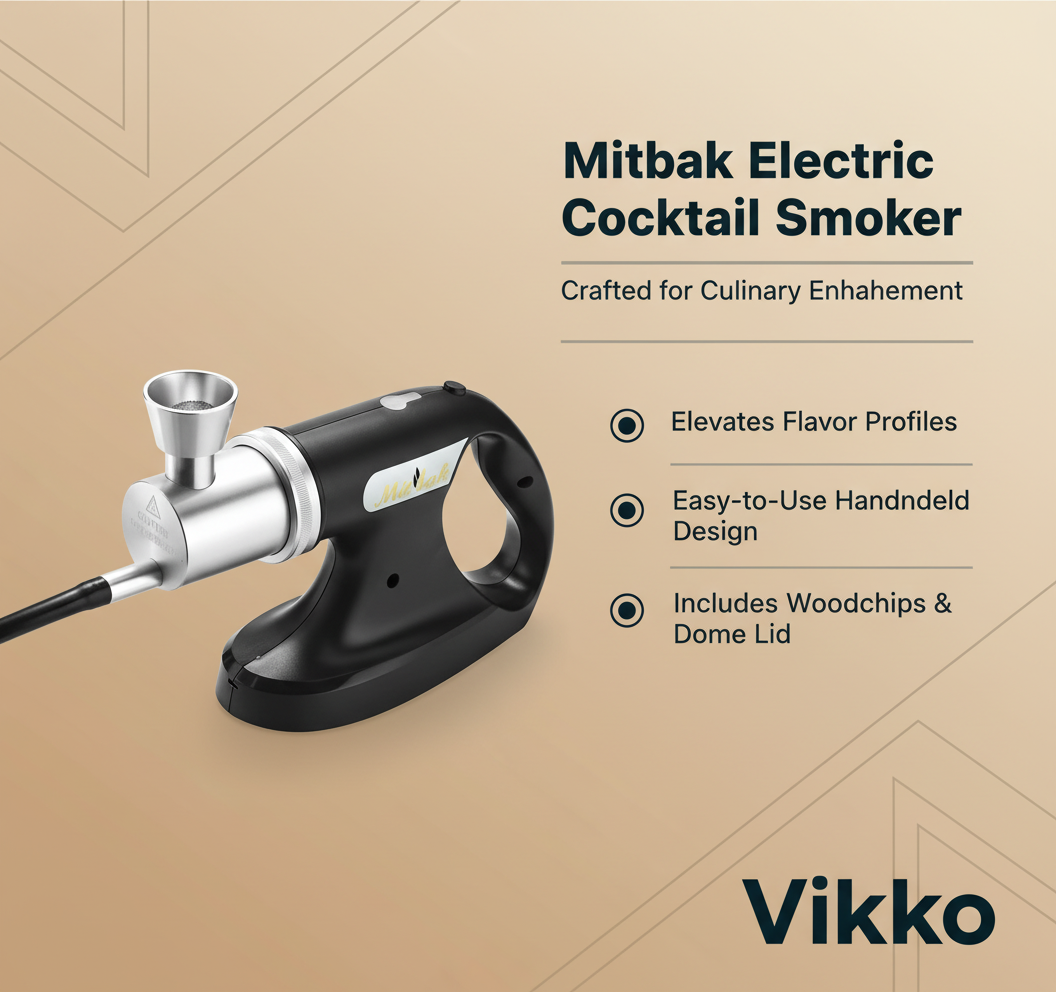 Kadra Kitchenware - Vente Appareils électroménagers - Fumoir à cocktail électrique Mitbak avec couvercle en forme de dôme et copeaux de bois2