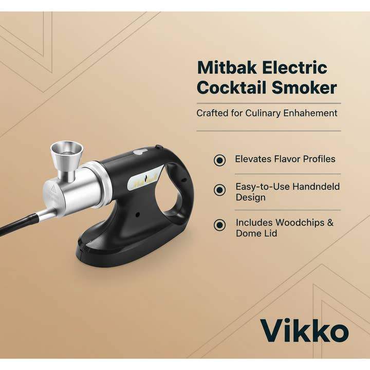 Kadra Kitchenware – Engroshandel Køkkenudstyr – Mitbak elektrisk cocktailryger med kuppelåg og træflis2