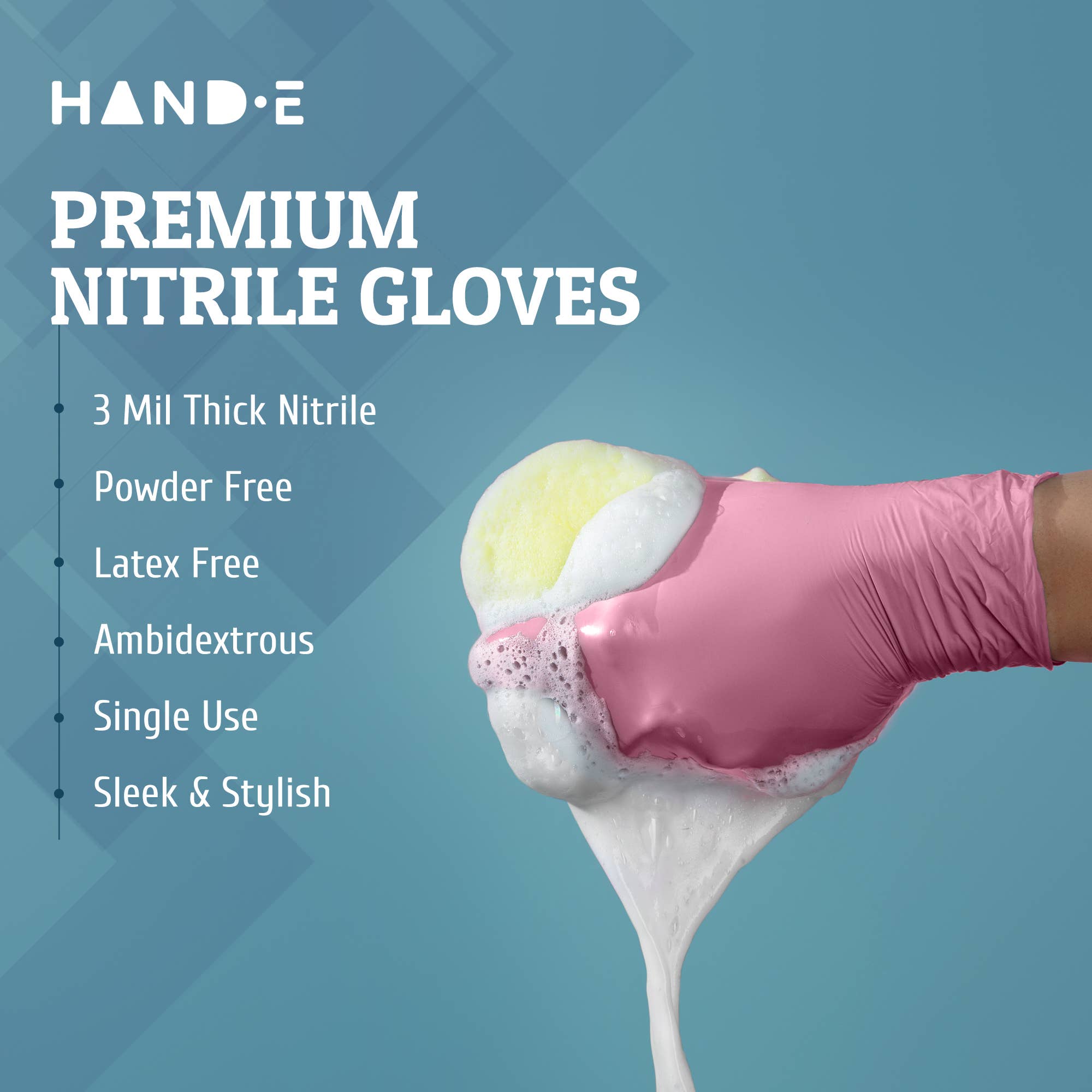 ShopHomeMed - Wholesale Cleaning Gloves - Hand-E Nitrile Gloves, 200 Count, Pink1