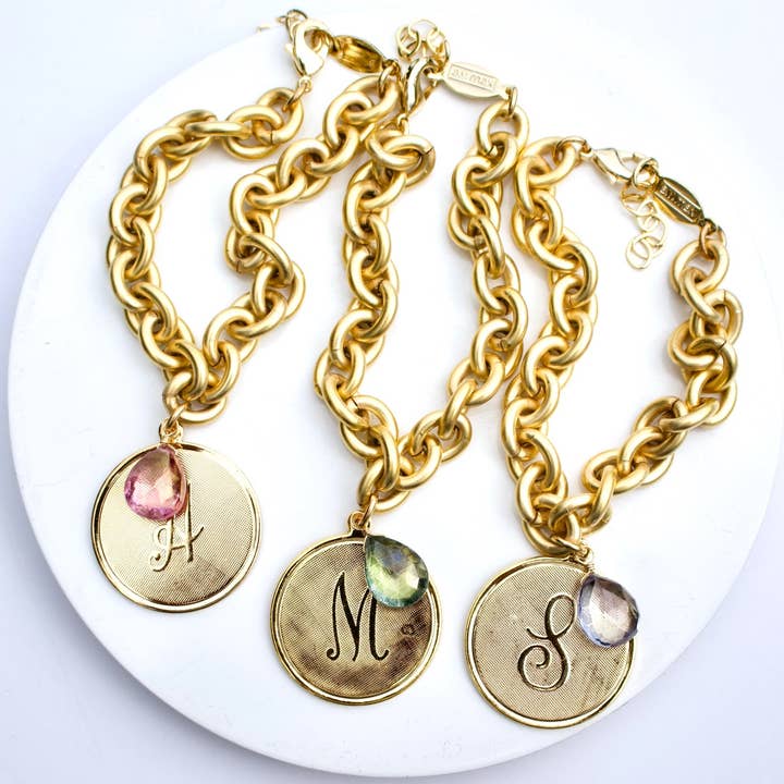 Monogram Charm Link Bracelet||Gold for wholesale by a.v. max