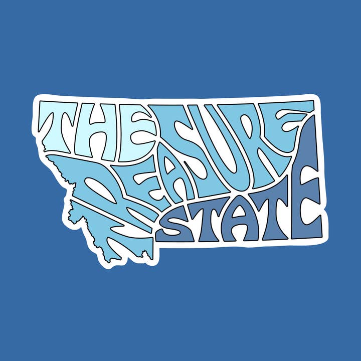 Montana Nickname Sticker - The Treasure State (Ocean) for wholesale by The State Stickers