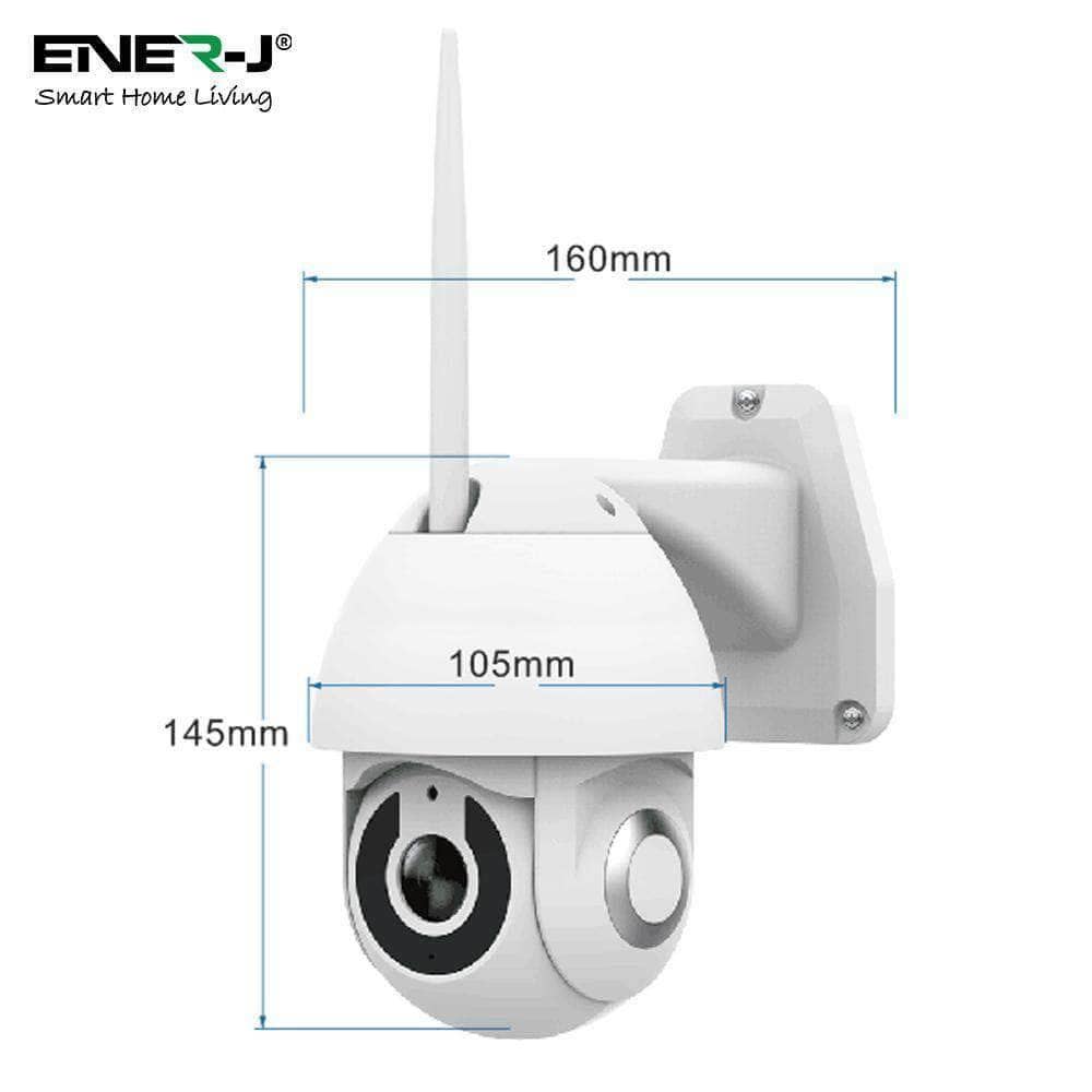ENER-J – wholesale Outdoor/lawn light – Smart WiFi Dome IP Camera PTZ, 1080P (White)2