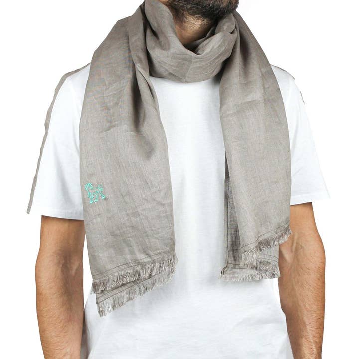 Pashmina linnen duifgrijs voor wholesale door Vinto Exclusive