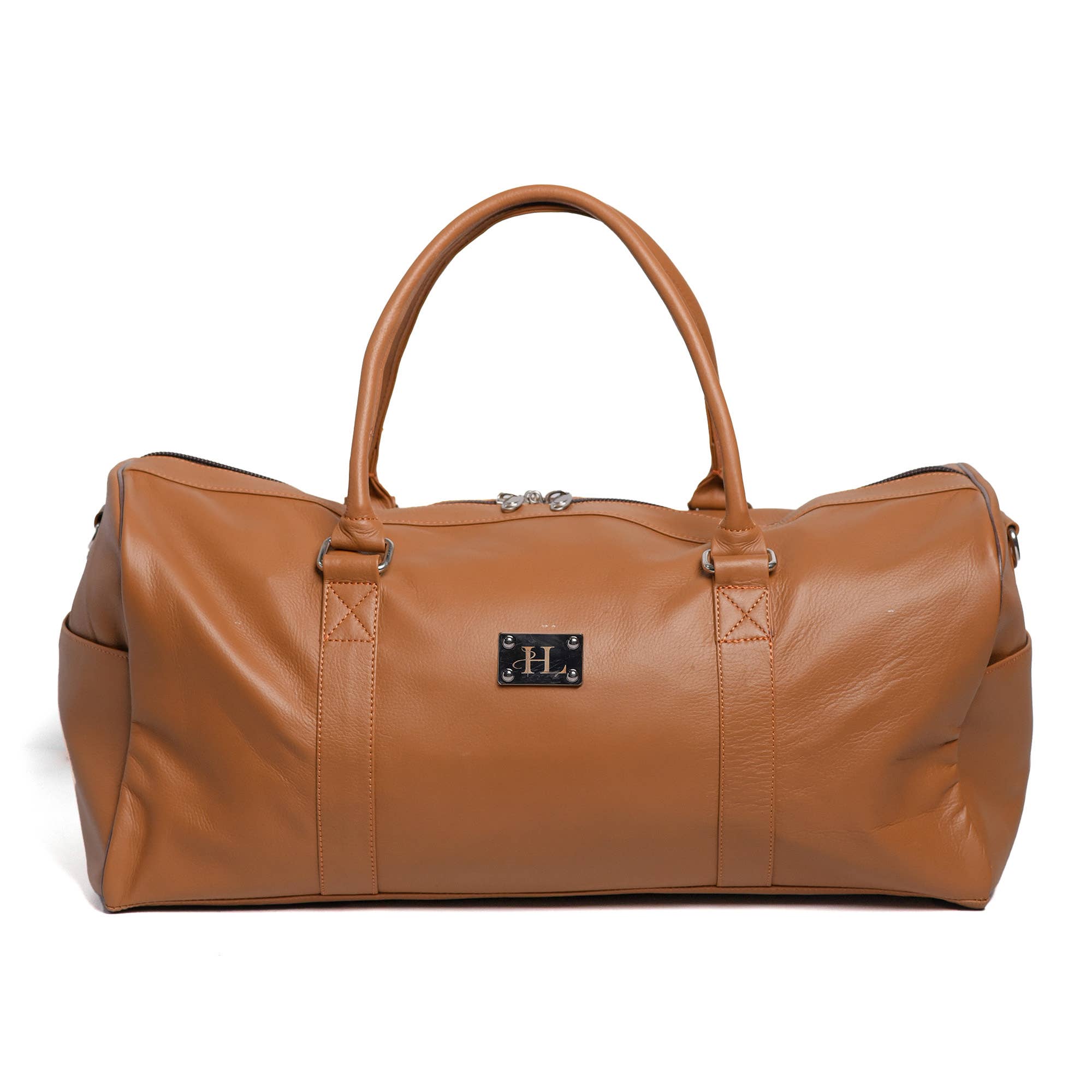 Hammi Leathers - Wholesale Weekender Bag - Unisex - Camel Brown Finished Leather Duffle Bag – Spacious & Durable2