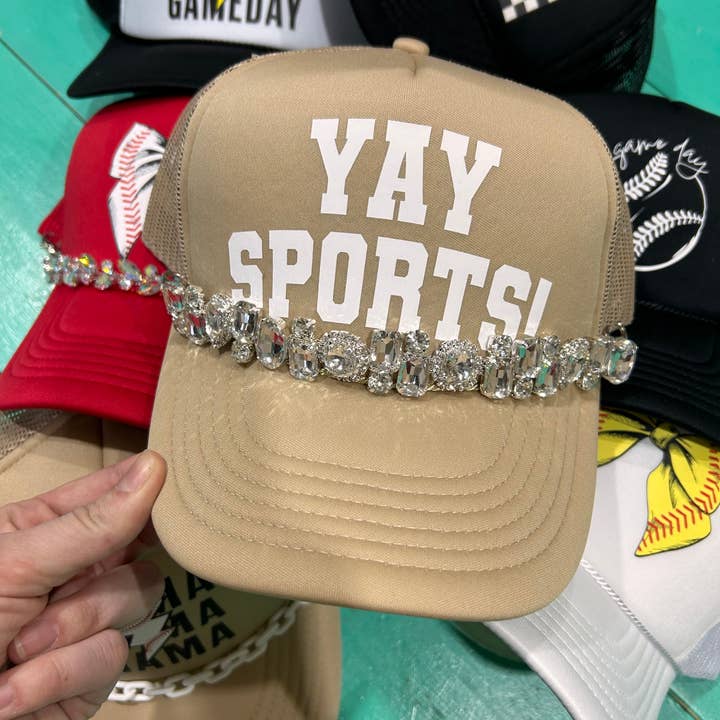 Vibes Hat Company - Wholesale Hat Accessory - Women's - Jumbo Rhinestone Trucker Chain | Hat Jewelry | Sparkle |