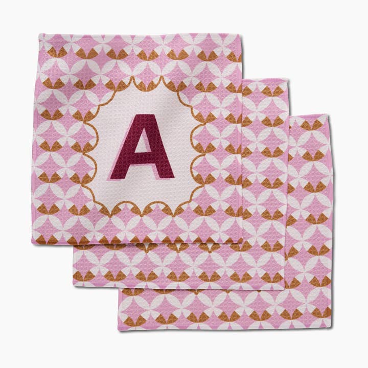 Geometry - Wholesale Dishcloth - Geometry Monogram Tile Dishcloth Set