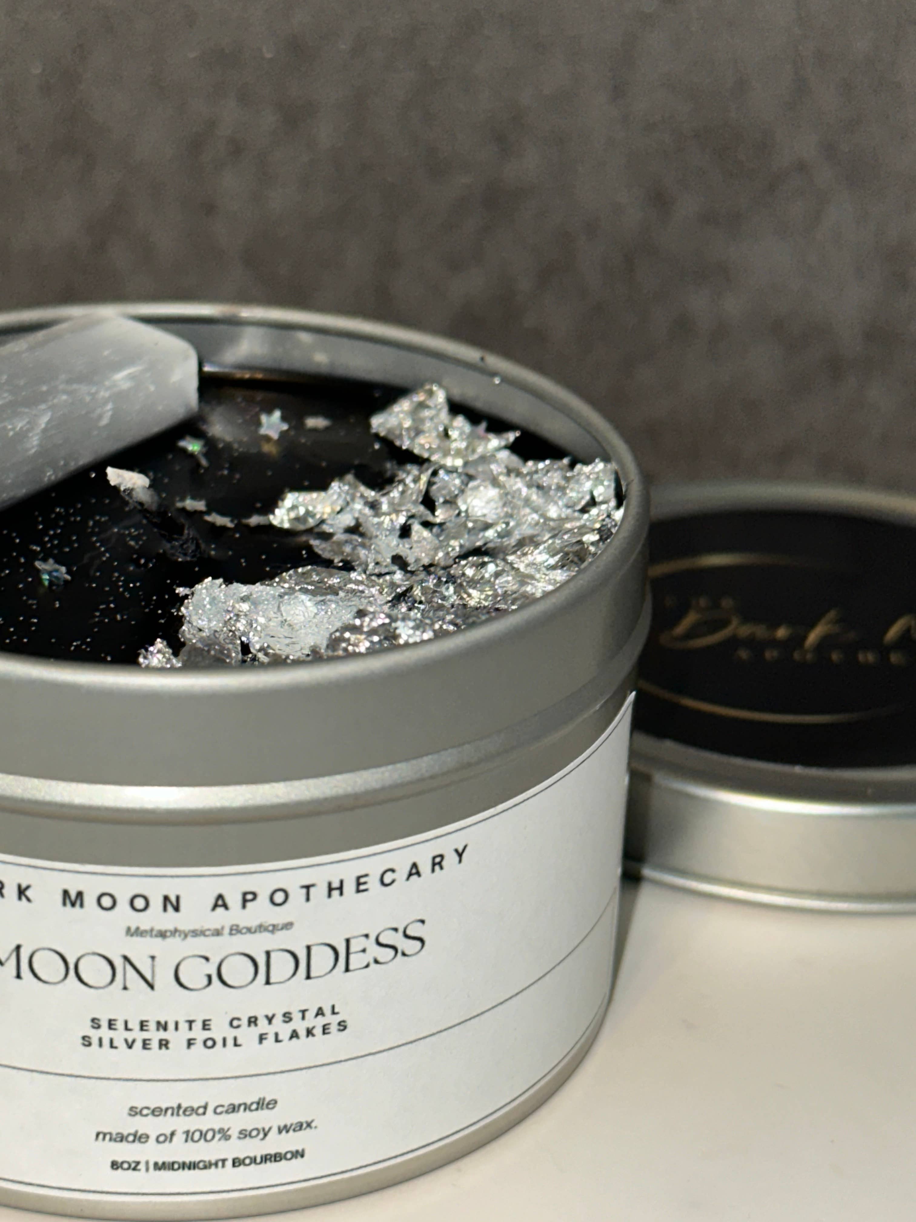 The Dark Moon Apothecary - Wholesale Travel Candles - Moon Goddess soy crystal candle w/ selenite.4