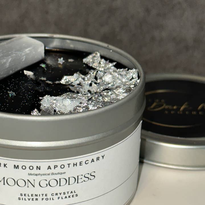 The Dark Moon Apothecary - Wholesale Travel Candles - Moon Goddess soy crystal candle w/ selenite.4