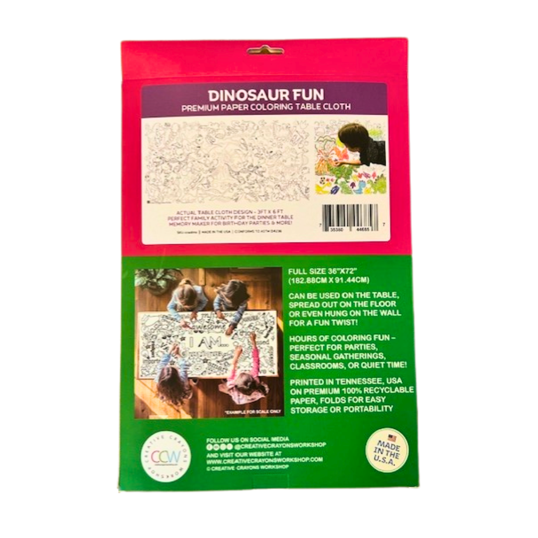 Creative Crayons Workshop - Wholesale Coloring Tablecloth - Kids & Baby - Dinosaur Coloring Tablecloth | Paper Dino Party Decor3