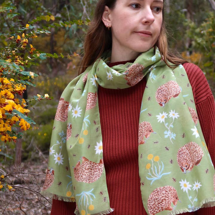Pixie Nut & Co. - Wholesale Scarf – Women's - Australian Echidna Silk/Cotton Scarf 2
