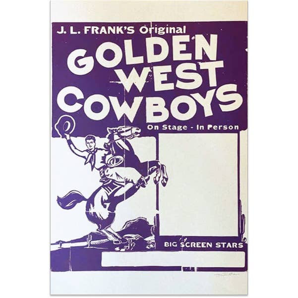 Golden West Cowboys Print for wholesale by Hatch Show Print