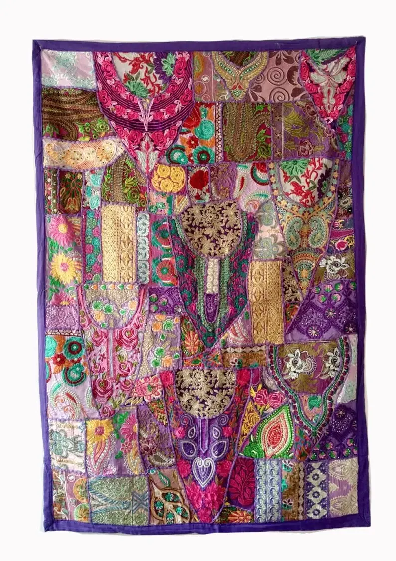 GYPSY STUDIO – wholesale Tapestry/textile – Wall Tapestry Indian Patchwork Wall Hanging Vintage Sari 0