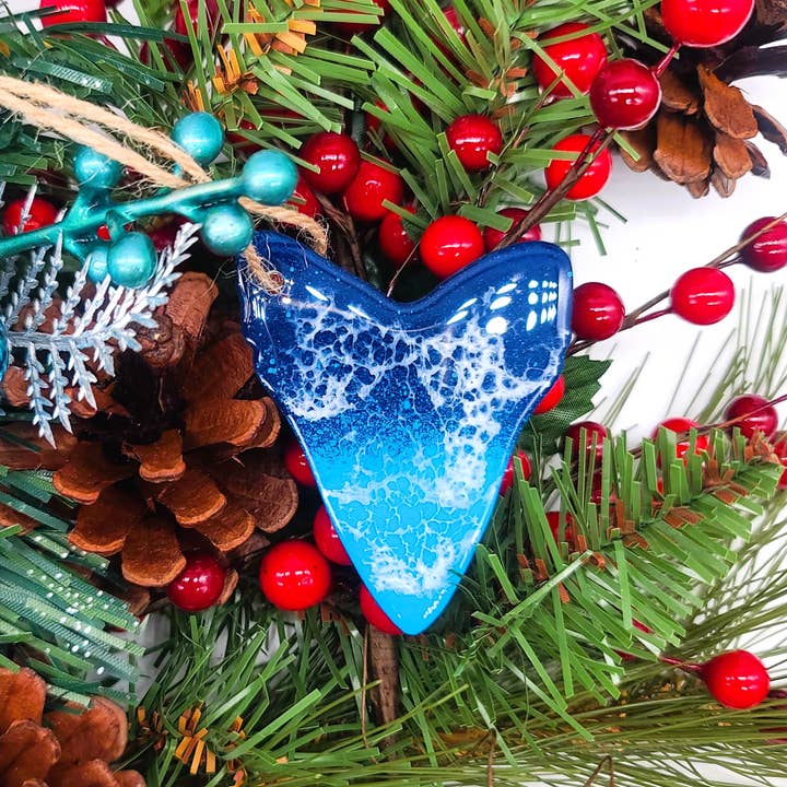 JEMS of the Sea - Wholesale Ornament - Shark Tooth Ornament - Handmade Resin & Wood Ornament