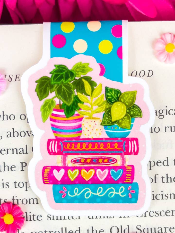 Marque-page magnétique Plants Book Stack pour la vente par Emily Cromwell Designs