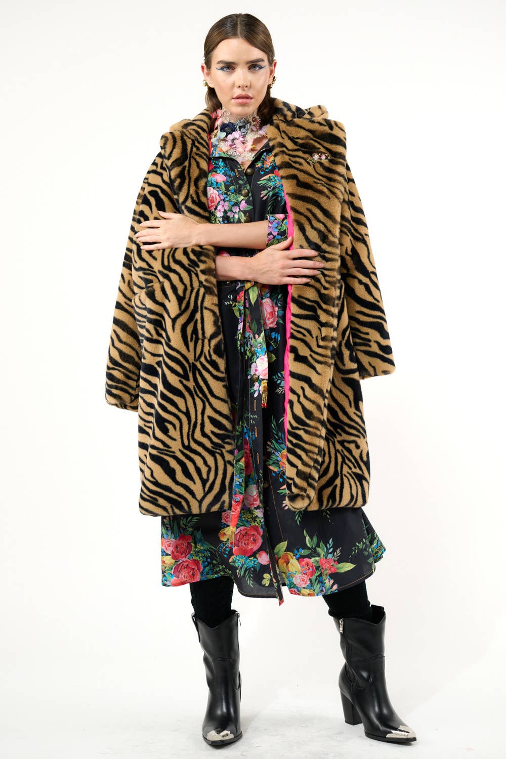 Black Floral Zinnia Shirt-Dress for wholesale on Faire16