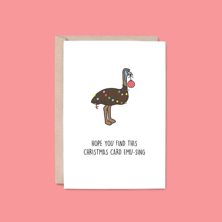 Christmas Card: Emu-sing Card (Australian) | Emu for wholesale by Hey Hunny