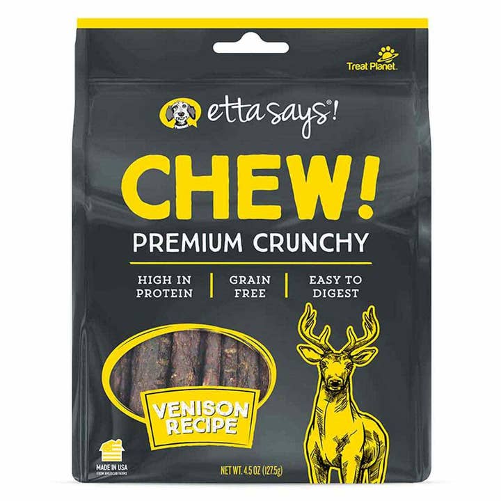 Pet Palette Distribution - Wholesale Pet Treats - Dog - Etta Says! Chew Premium Crunchy Venison Dog Chew 4.5oz