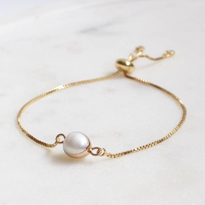 Bracciale Sottile, Bracciale Impilabile con Perle (1B01c) per la vendita all'ingrosso da parte di iBijoux